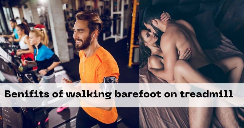 walking barefoot on treadmill tow people walk in treadmill and after walk hey made happy se life